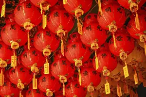 Red and Yellow Lanterns in Kek Lok Si temple in Penang