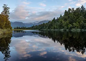 Reflection in Lake Matheson, morning atmosphere