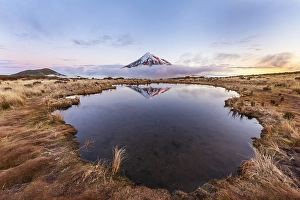 Category Mountain Landscapes Prints: Reflection in Pouakai Tarn lake