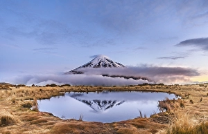 Category Mountain Landscapes Prints: Reflection in Pouakai Tarn lake
