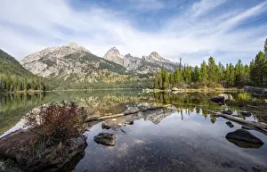 Reflection in Taggart Lake, view of the Teton Range