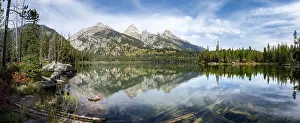 Reflection in Taggart Lake, view of the Teton Range
