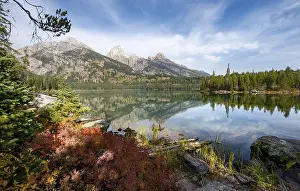 Reflection in Taggart Lake, view of the Teton Range