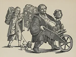Reformation period, Catholic caricature against Martin Luther and his wife Katharina von Bora