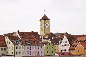 Regensburg, view of the old town, Bavaria, Germany