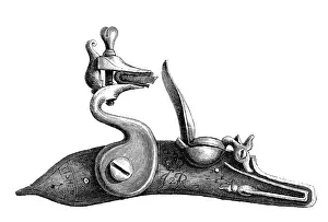 Regulation lock, flintlock, 17th century rifle