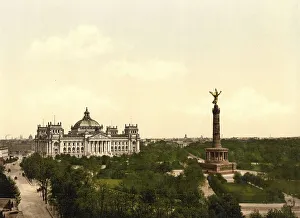 Reichstag building, with triumphal column