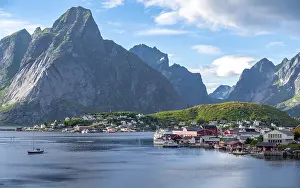 Reine, Reinefjord with mountains