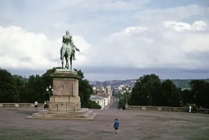 Reiterstandbild Koenig Carl XIV Johan, Brynjulf Bergslien 1875, Koeniglicher Palast, Oslo, Norwegen, 1970