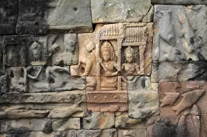 Relief, Angkor Thom, Cambodia, Asia
