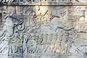 Relief at the Bayon temple, Angkor Thom