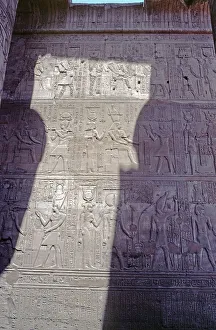Relief on the processional way, double temple, Kom Ombo, Nile Valley, Egypt, September 1989, vintage, retro, old, historical, Africa