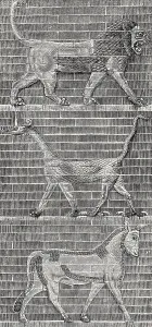 Detail of a relief from the reconstruction of the Ishtar Gate