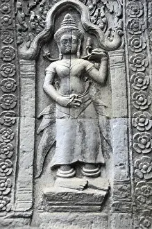 Relief in the ruins of the temple complex of Ta Prohm