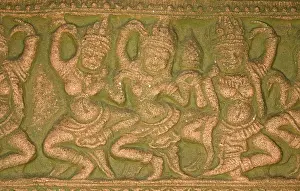 Relief of a temple, group of dancing woman
