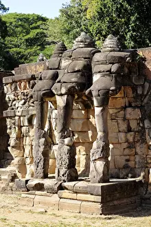 Relief of a three-headed elephant