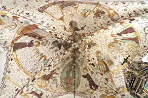 Religious frescoes by the Elmelunde Master in the church of Elmelunde