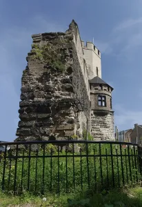 Remains of the medieval city wall at the Severinstorburg in cologne's old town<br> Remains of the medieval city wall