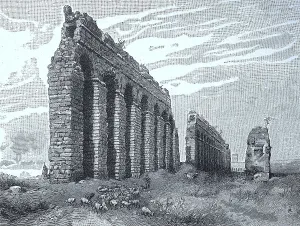Remains of a Roman aqueduct in the Campagna