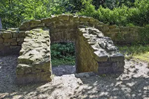 Remains of stairs through castle wall of Ruin Isenburg