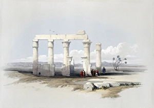 Remains of the Temple of Medamout in Thebes, Egypt, around 1850, Historical, digitally restored reproduction from a 19th century original, exact date unknown, AI generated, Africa