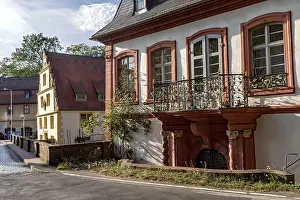 Renaissance castle mill with waterworks on the river Mumling