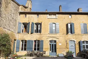 Renovated house facade, historic building