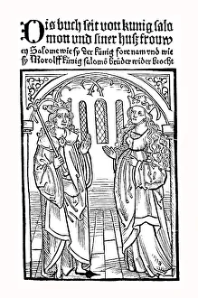 Replica of the cover of the oldest print of the chapbook Salomon und Morolff