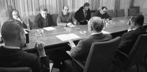 Representatives of the DKP-affiliated SDAJ (Socialist German Workers Youth)