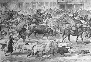 Residents of Serbia fleeing from the Turks
