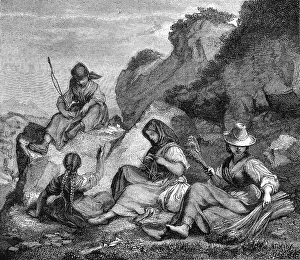 Rest, vintage engraved illustration