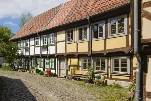 Restored half-timbered houses in the old town