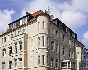 restored historicist building with bay windows in Hannover Germany