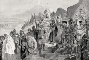 Retreat of the Goths after the Battle of Mons Lactarius or Battle of the Vesuvius