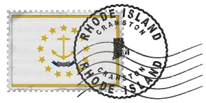 Rhode Island Cranston Stamp with National Flag and Postmark