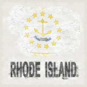 Rhode Island National Colors with Country Name Background