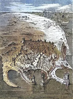 Rhodes, Greece in 1480, in front of the siege by the Ottomans
