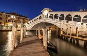 Rialto Bridge and gondolas on the Grand Canal