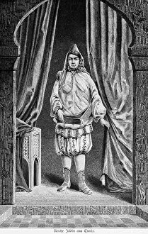 Rich Jewish woman, portrait, gate