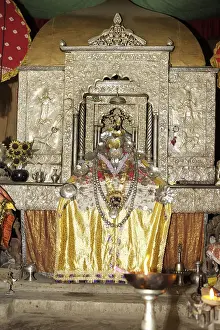 Rich silver shrine at vaishnavite hindu temple