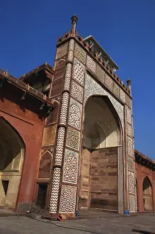 Richly decorated entrance building of Akbar's tomb