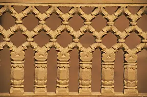 Richly stone carved Jali as Parapet of terrace