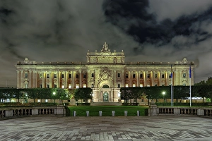 Category Scandinavia Prints: Riksdagshuset Reichstag, night