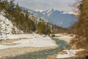 The Riss creek flowing fast through the Eng valley