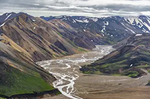 River between colourful rhyolite mountains