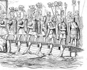 River crossing of a Roman legion