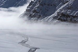 Category Mountain Landscapes Prints: River flowing through snow covered mountains in Spiti