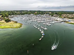 River Hamble and Swanwick Marina from drone