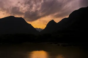 River landscape, mountains, Karst mountains on the Nam Ou River