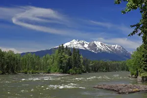 River and snow-capped mountains